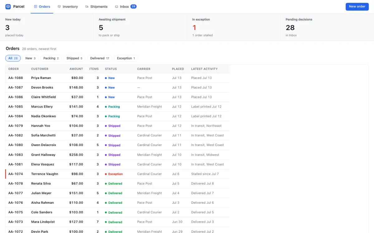 Parcel — a Cosoul app